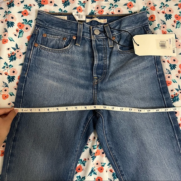 NWT Levi’s Blue Wedgie Fit Ankle Premium Jeans 24x28 100% Cotton Athens Shut It - Picture 10 of 16
